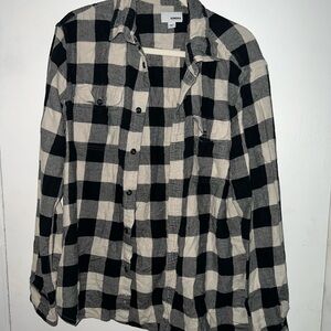 Sonoma Black and Cream Checkered Shirt